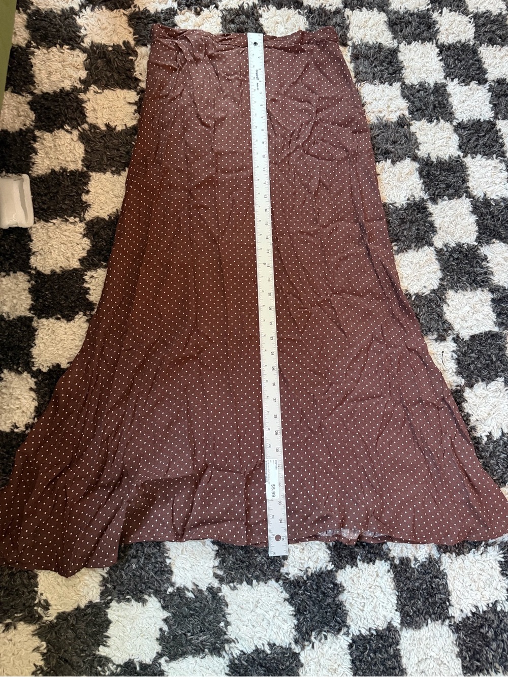 Reformation Bea Midi Skirt Brown and White Polka Dot - Picture 11 of 11